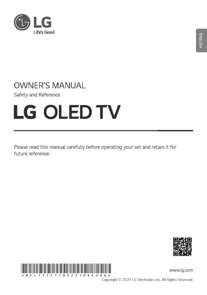 LG TV product manual