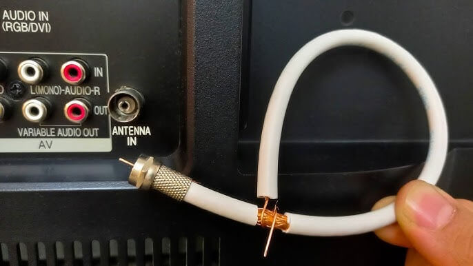 Damaged coaxial cable