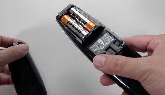 remove the lid and batteries out of LG TV remote