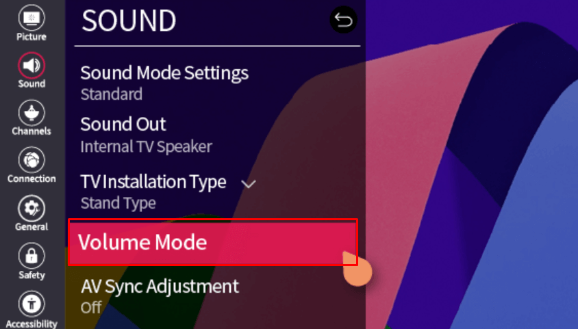 LG TV Auto Volume - Select Volume Mode