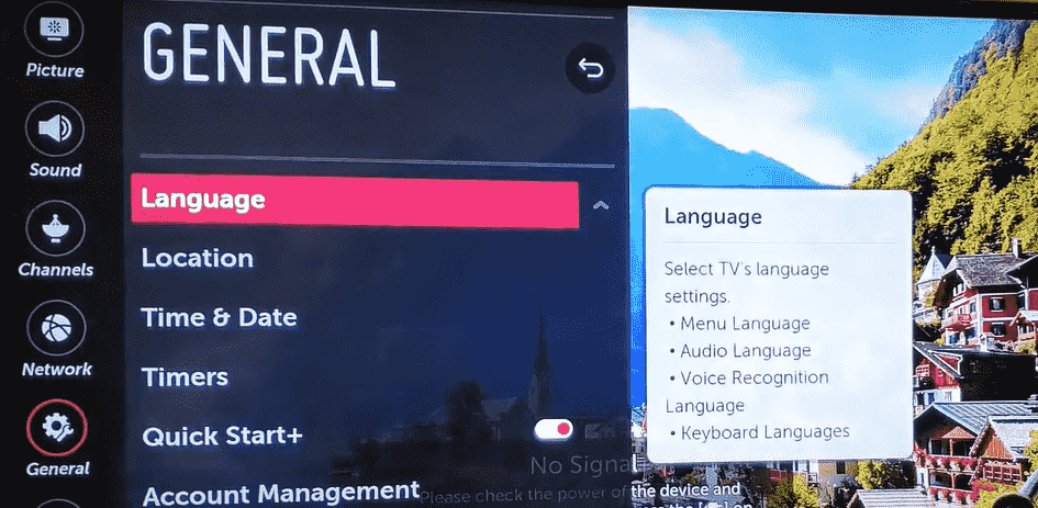 LG TV Settings Guide: Language Settings