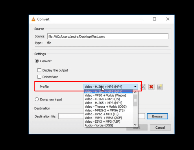 Choose the supported format