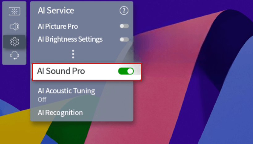 What is AI Sound on LG TV - Enable the option