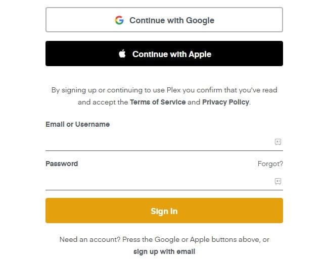 Sign in with your account